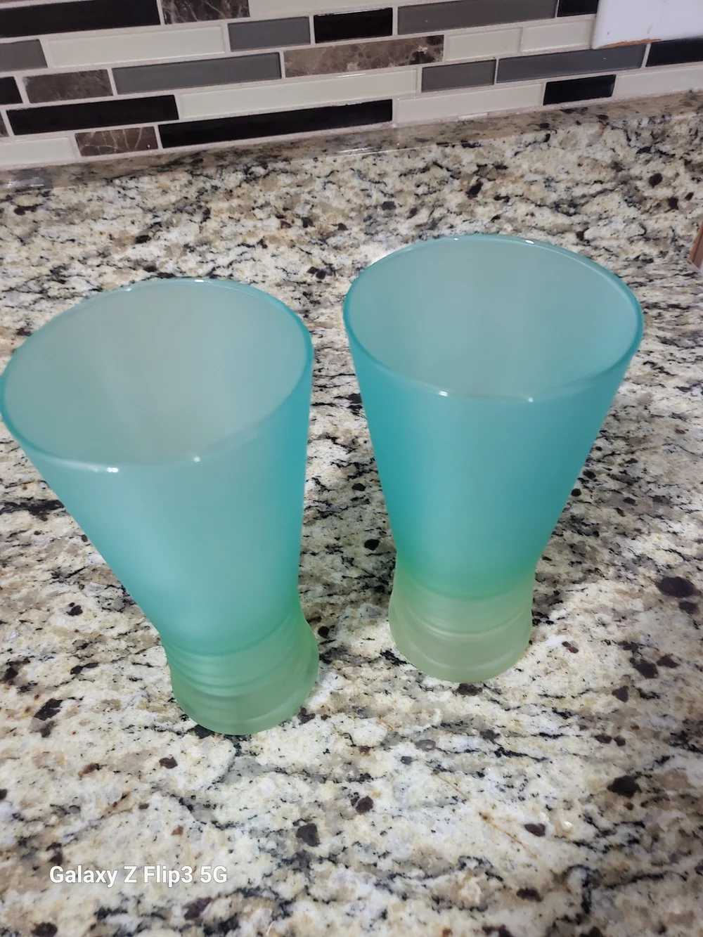 Vintage MCM Frosted Ombré Glass Tumblers 6